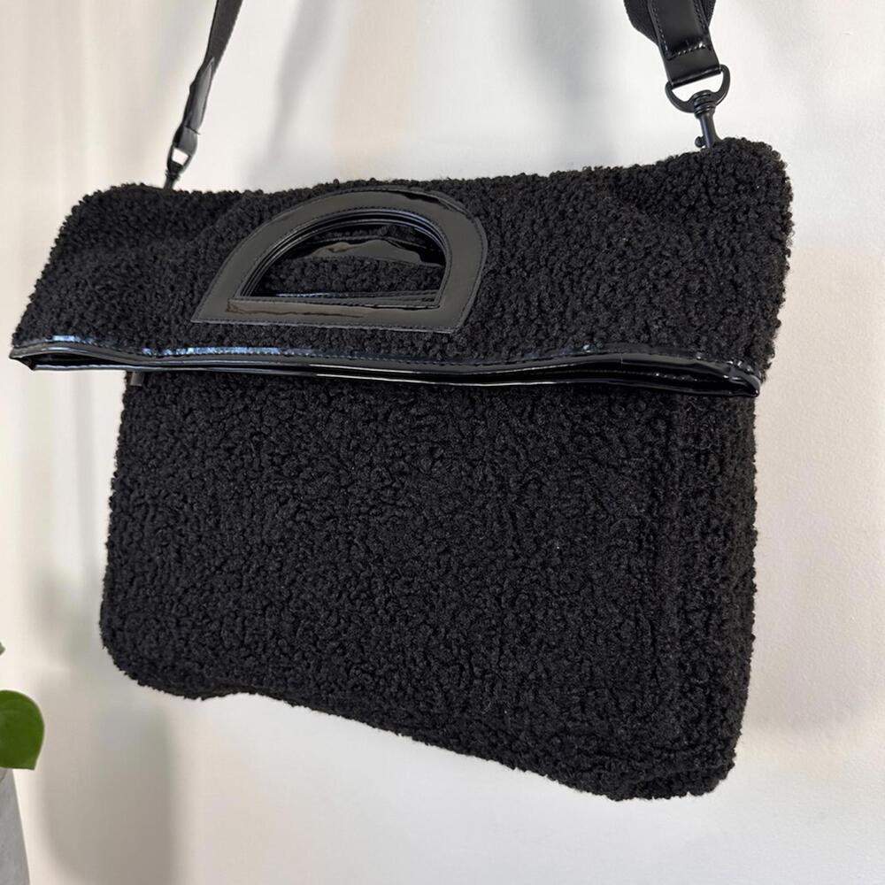 Beis‎ Black Sherpa Messenger Tote Travel Carry On